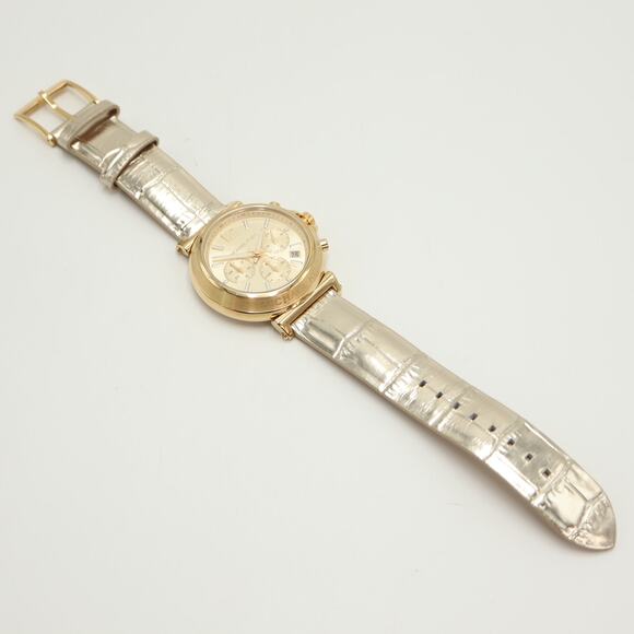 Michael Kors Maren Chronograph Gold Tone 40mm Watch Leather MK7509 w New Battery main image 9